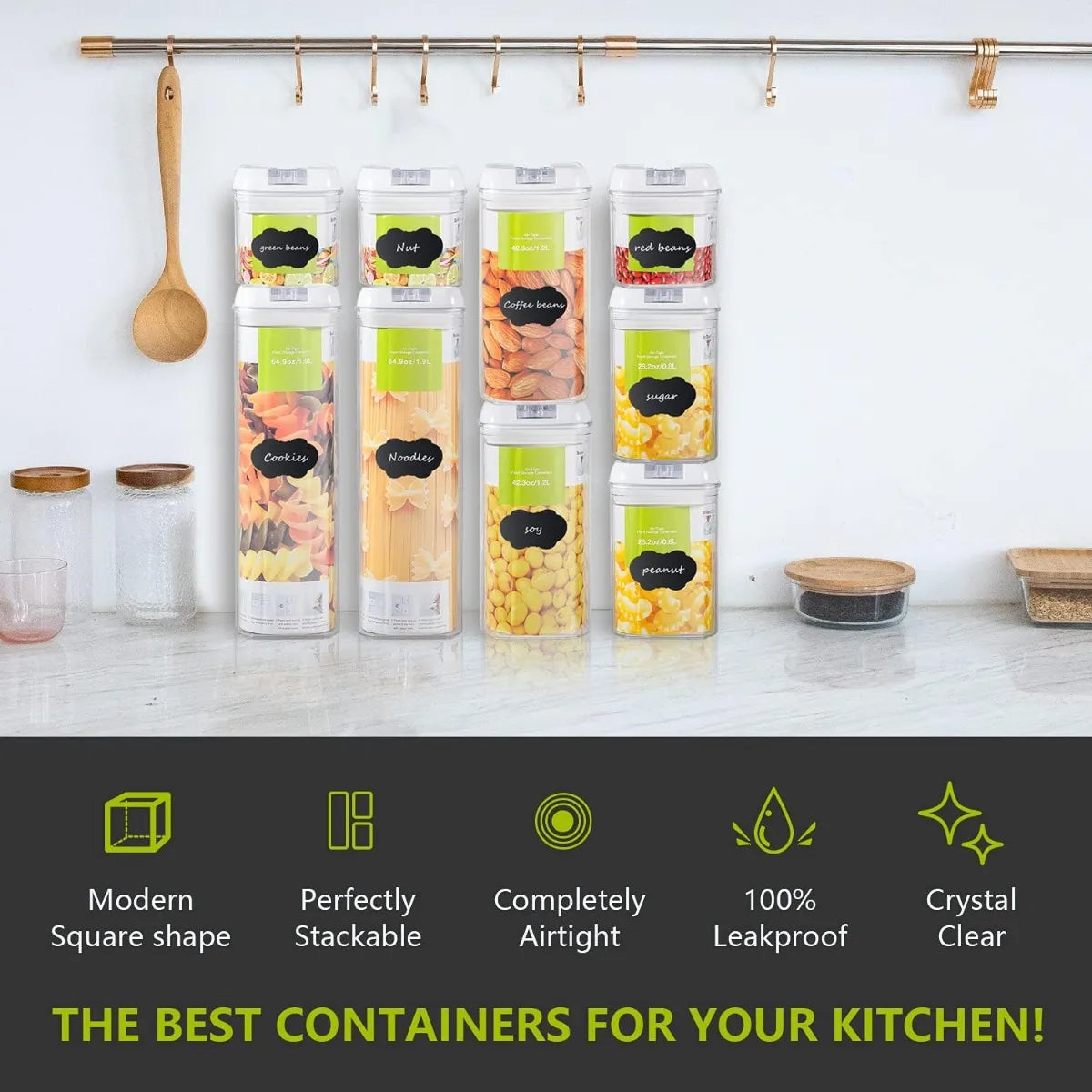 Set de 9 Contenedores Herméticos Premium – Ordena, Conserva y Simplifica tu Cocina