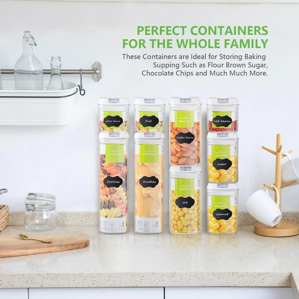 Set de 9 Contenedores Herméticos Premium – Ordena, Conserva y Simplifica tu Cocina