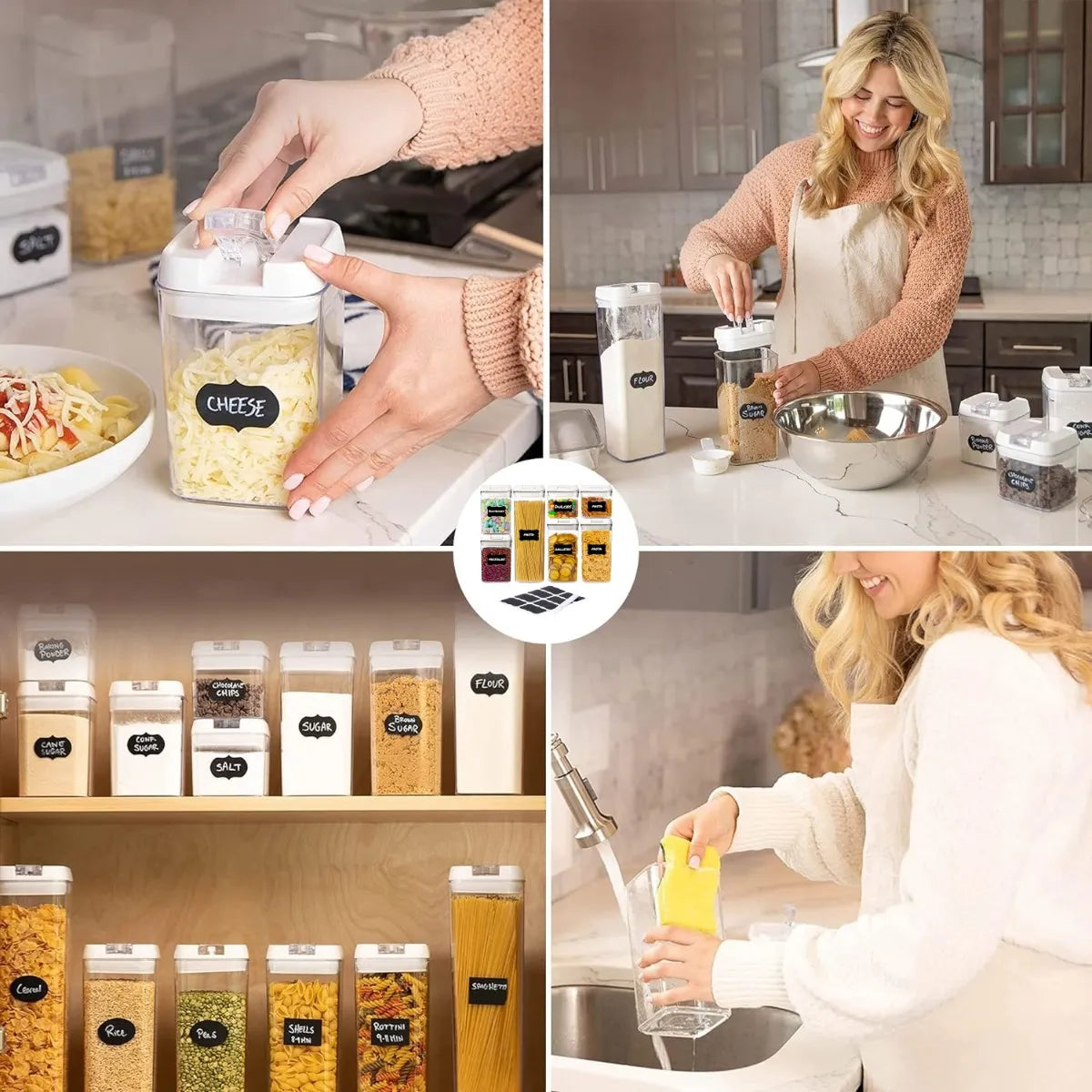 Set de 9 Contenedores Herméticos Premium – Ordena, Conserva y Simplifica tu Cocina